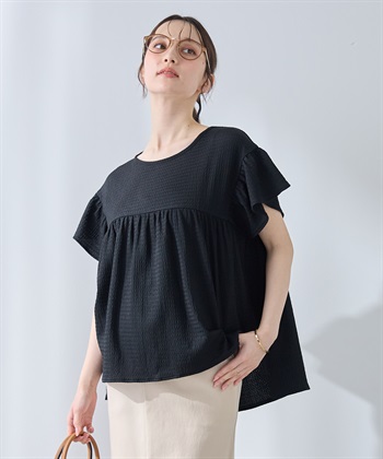Rosemadame 【UVカット】ゆったりフリル袖 カットジャガード マタニティ授乳ブラウス｜まくって授乳OK 産前産後対応（セットアップ対応）_subthumb_20