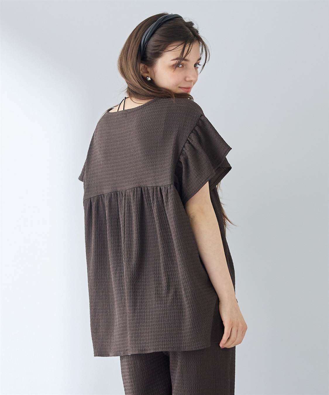 Rosemadame 【UVカット】ゆったりフリル袖 カットジャガード マタニティ授乳ブラウス｜まくって授乳OK 産前産後対応（セットアップ対応）_sub_21