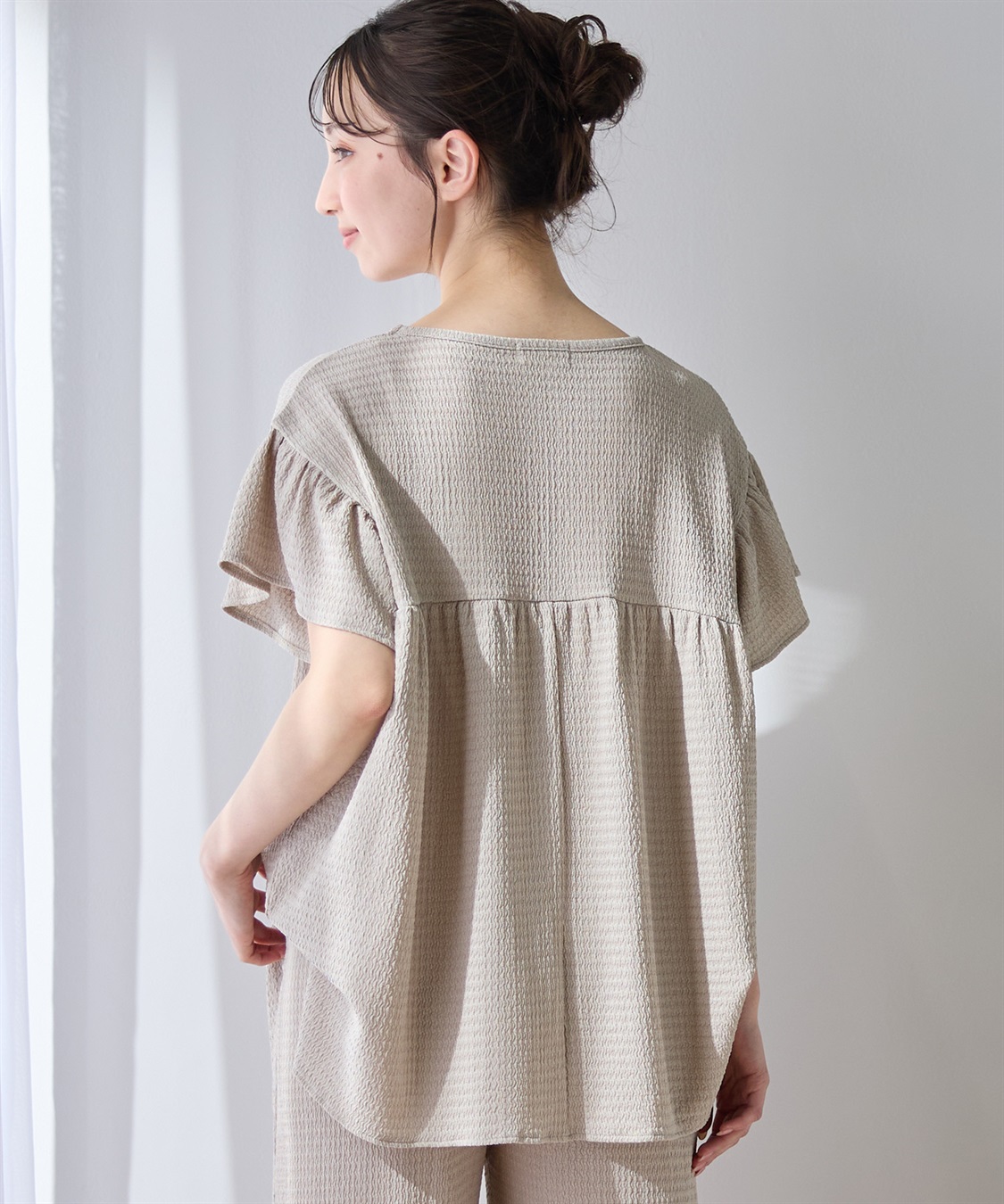 Rosemadame 【UVカット】ゆったりフリル袖 カットジャガード マタニティ授乳ブラウス｜まくって授乳OK 産前産後対応（セットアップ対応）_sub_23