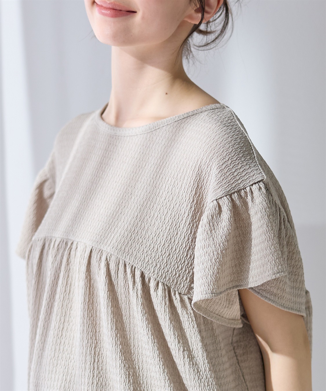 Rosemadame 【UVカット】ゆったりフリル袖 カットジャガード マタニティ授乳ブラウス｜まくって授乳OK 産前産後対応（セットアップ対応）_sub_24