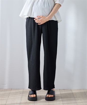Rosemadame 【UVカット】カットジャガード マタニティワイドパンツ｜ウエスト調整可 産前産後対応（セットアップ 対応）_subthumb_1