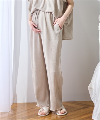 Rosemadame 【UVカット】カットジャガード マタニティワイドパンツ｜ウエスト調整可 産前産後対応（セットアップ 対応）_subthumb_11