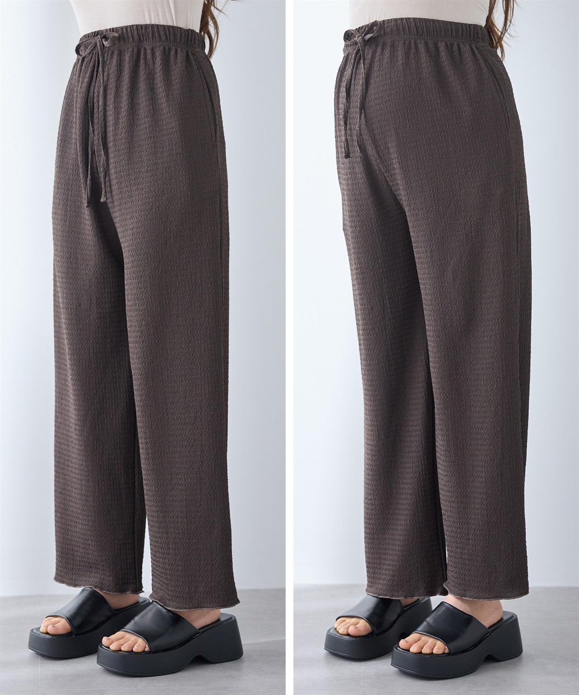 Rosemadame 【UVカット】カットジャガード マタニティワイドパンツ｜ウエスト調整可 産前産後対応（セットアップ 対応）_sub_25