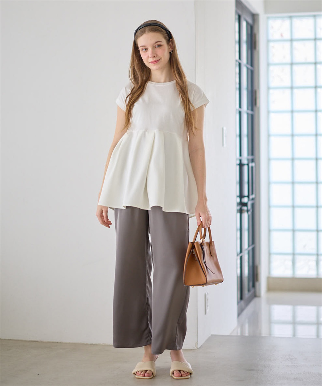 Rosemadame サテンワイド マタニティパンツ（マタニティ～産後）妊婦服 産前・産後対応_sub_14