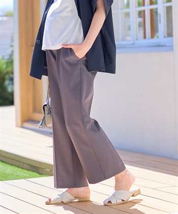 Rosemadame 【UVカット】マタニティ ワイドパンツ｜麻調 タック入り ウエスト調整可 産前産後対応_subthumb_7