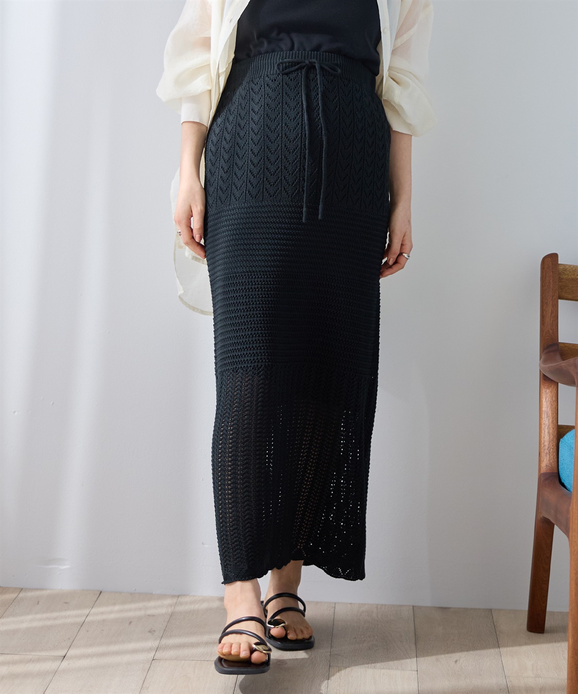 Rosemadame 透かし編みニットスカート（マタニティ～産後）妊婦服 産前・産後対応_sub_11