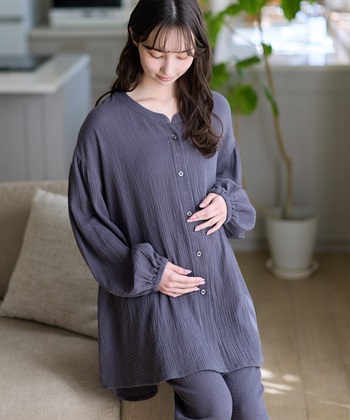 Rosemadame 【親子ペア可】ダブルガーゼ長袖パジャマ コットン100％(産前・産後対応 マタニティ＆授乳服 ルームウェア 上下セット)_subthumb_14