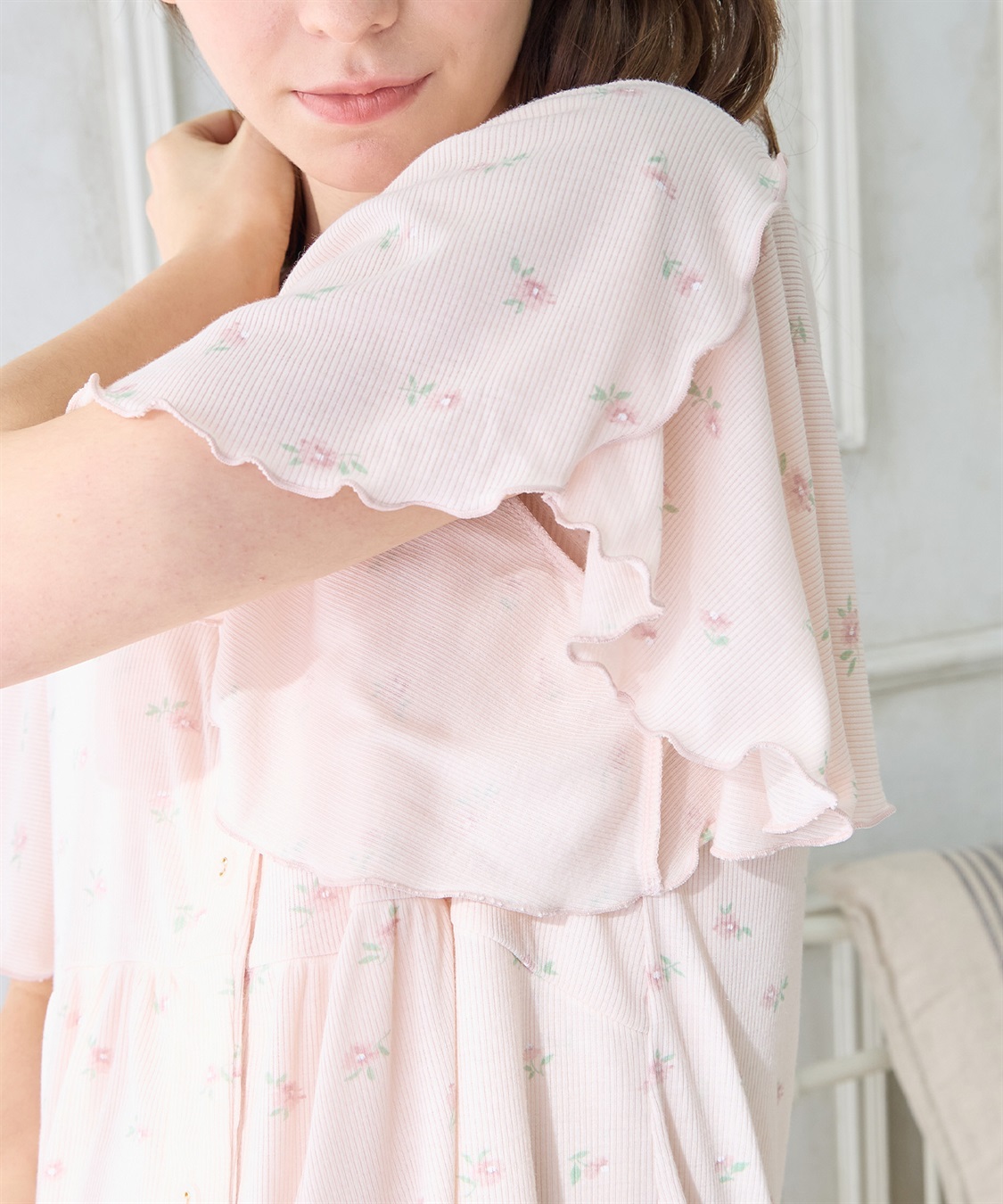 Rosemadame ストレッチリブ小花柄パジャマ_sub_20