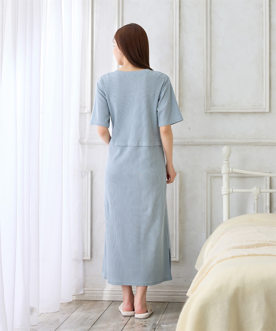 Rosemadame 半袖カーディガンドッキング ワッフルワンピース（マタニティ/授乳服）授乳口付き 授乳楽々 妊婦服 産前・産後対応_sub_22