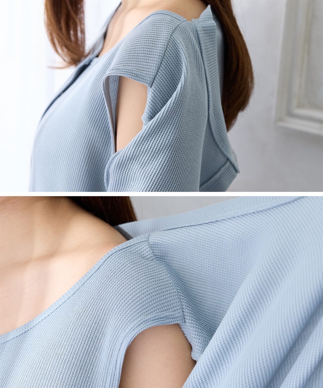 Rosemadame 半袖カーディガンドッキング ワッフルワンピース（マタニティ/授乳服）授乳口付き 授乳楽々 妊婦服 産前・産後対応_sub_25