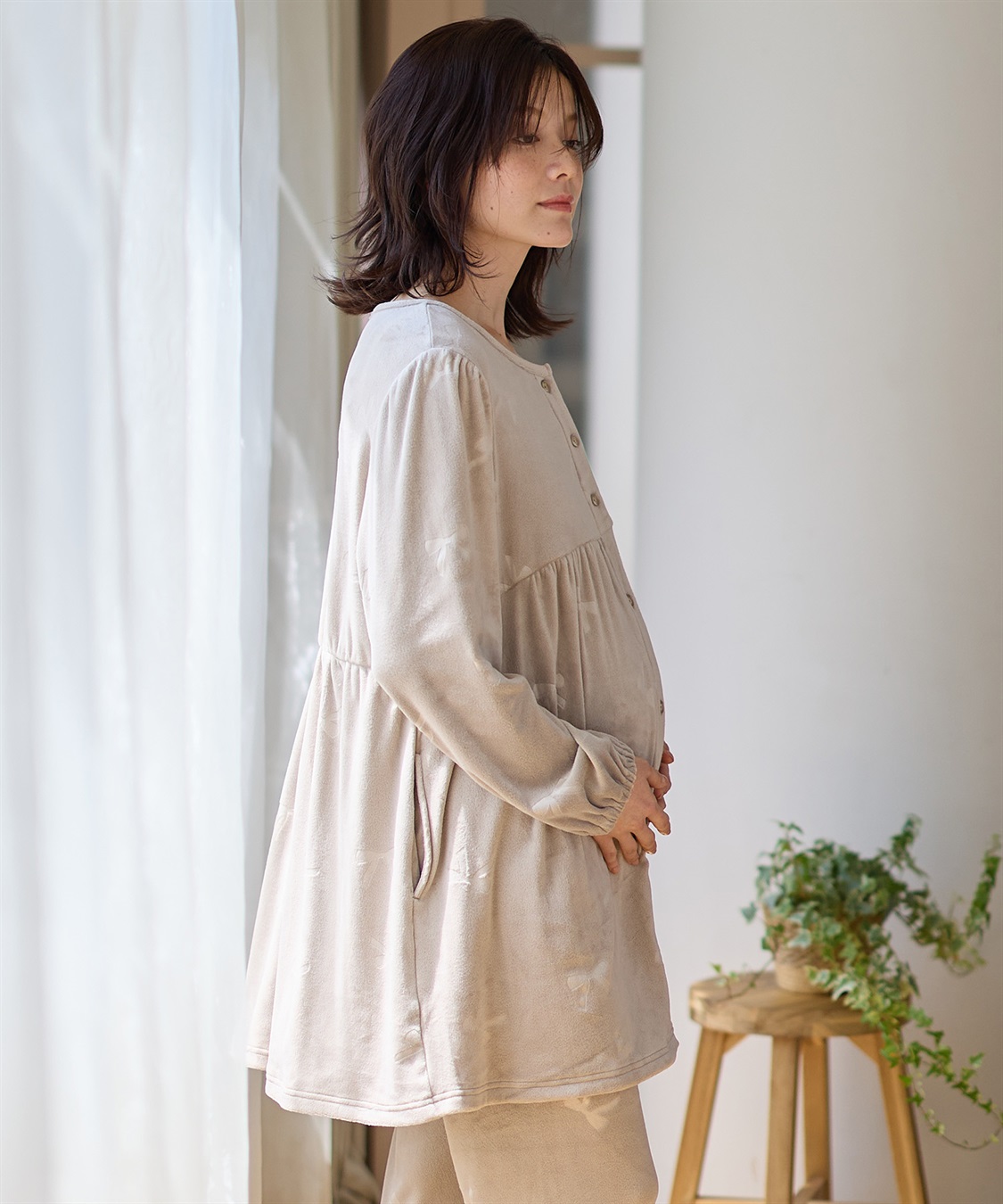 Rosemadame ベロアリボンエンボスパジャマ（マタニティ/ 妊婦服）授乳楽々 妊婦服 産前・産後対応_sub_20