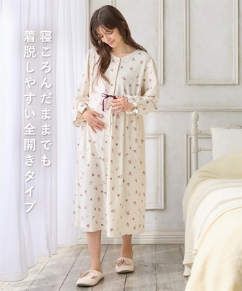 Rosemadame レトロフラワーネグリジェ/ワンピースパジャマ/ルームウェア（マタニティ/授乳服）授乳楽々 妊婦服 産前・産後対応_subthumb_6