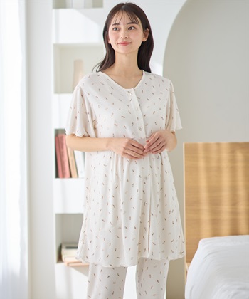 Rosemadame 【接触冷感】 ワッフル風アイス柄パジャマ/マタニティパジャマ（マタニティ/授乳服）上下セット 授乳口付き 授乳楽々 妊婦服 産前・産後対応_subthumb_9