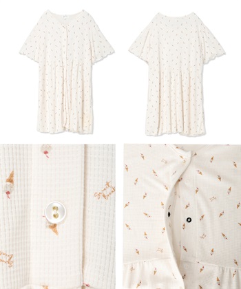 Rosemadame 【接触冷感】 ワッフル風アイス柄パジャマ/マタニティパジャマ（マタニティ/授乳服）上下セット 授乳口付き 授乳楽々 妊婦服 産前・産後対応_subthumb_25