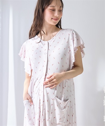 Rosemadame 【接触冷感】 ワッフル風アイス柄ネグリジェ/ワンピースパジャマ/マタニティパジャマ（マタニティ/授乳服）上下セット 授乳口付き 授乳楽々 妊婦服 産前・産後対応_subthumb_19
