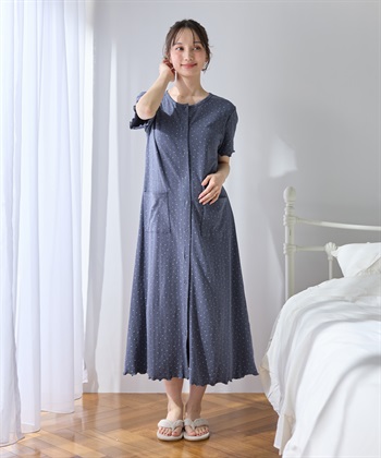 Rosemadame パターンメッシュ小花柄ネグリジェ/ワンピースパジャマ/マタニティパジャマ（マタニティ/授乳服）上下セット 授乳口付き 授乳楽々 妊婦服 産前・産後対応_subthumb_6