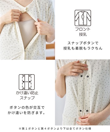 Rosemadame パターンメッシュ小花柄ネグリジェ/ワンピースパジャマ/マタニティパジャマ（マタニティ/授乳服）上下セット 授乳口付き 授乳楽々 妊婦服 産前・産後対応_subthumb_12