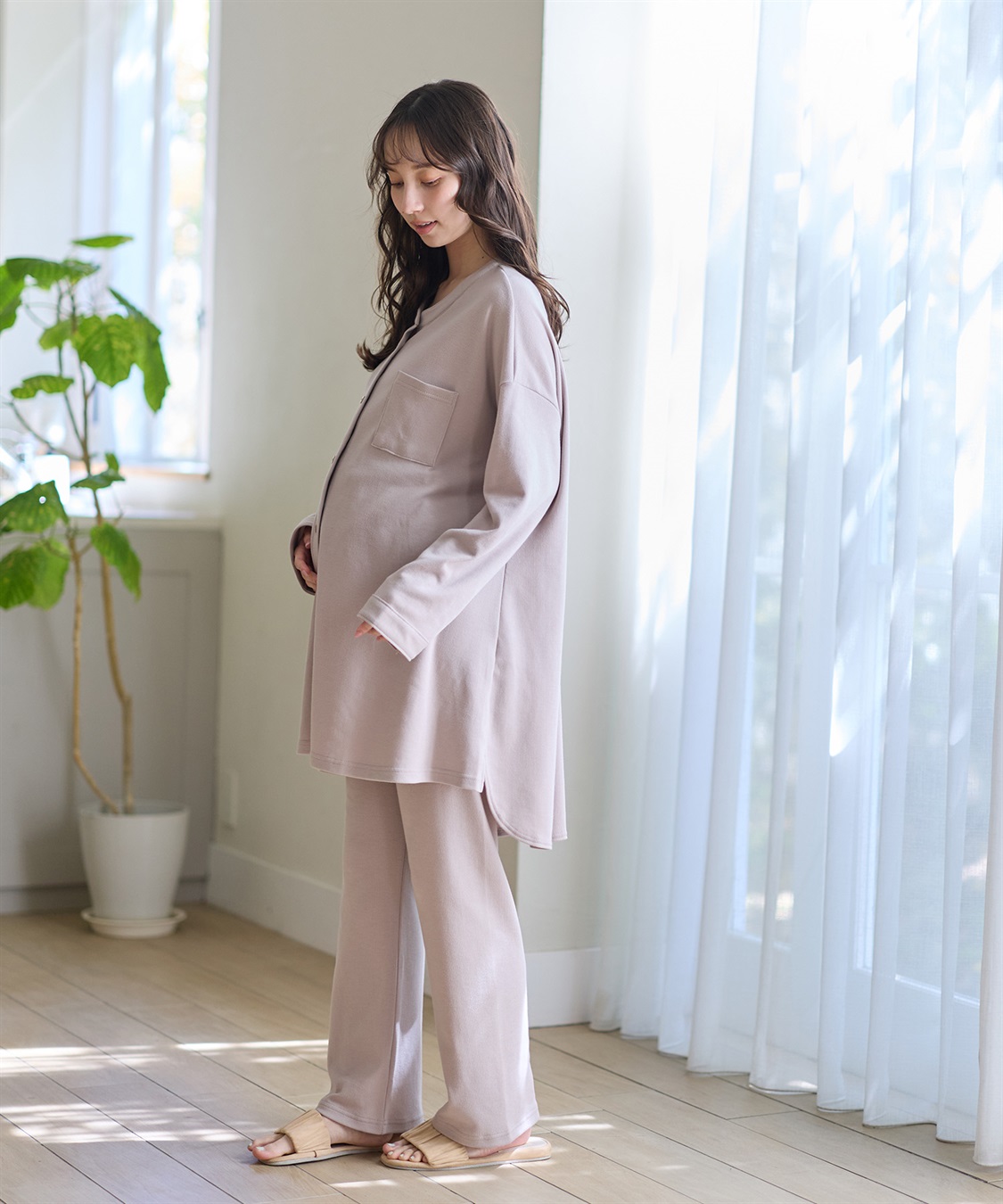 Rosemadame マタニティから産後まで ふわふわスムース無地パジャマ（マタニティ/授乳服）授乳楽々 妊婦服 産前・産後対応_sub_14