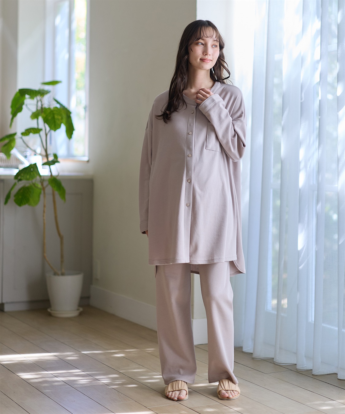 Rosemadame マタニティから産後まで ふわふわスムース無地パジャマ（マタニティ/授乳服）授乳楽々 妊婦服 産前・産後対応_sub_16
