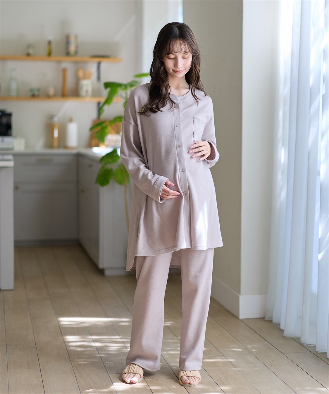 Rosemadame マタニティから産後まで ふわふわスムース無地パジャマ（マタニティ/授乳服）授乳楽々 妊婦服 産前・産後対応_sub_17