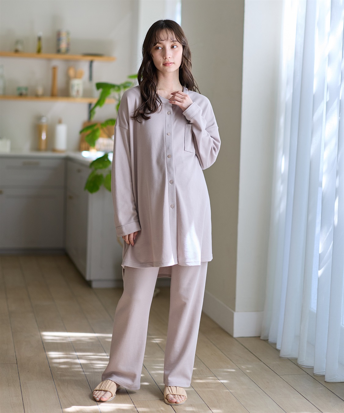 Rosemadame マタニティから産後まで ふわふわスムース無地パジャマ（マタニティ/授乳服）授乳楽々 妊婦服 産前・産後対応_sub_18