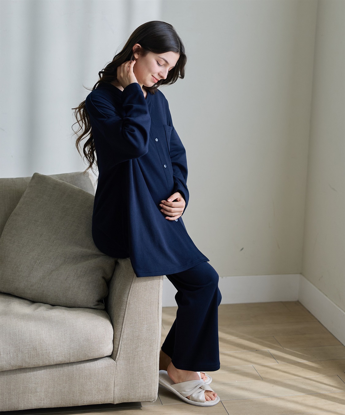 Rosemadame マタニティから産後まで ふわふわスムース無地パジャマ（マタニティ/授乳服）授乳楽々 妊婦服 産前・産後対応_sub_20