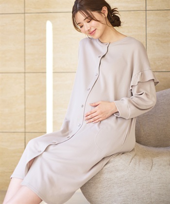 Rosemadame マタニティから産後まで ふわふわスムース無地ネグリジェ パジャマ（マタニティ/授乳服）授乳楽々 妊婦服 産前・産後対応_subthumb_2