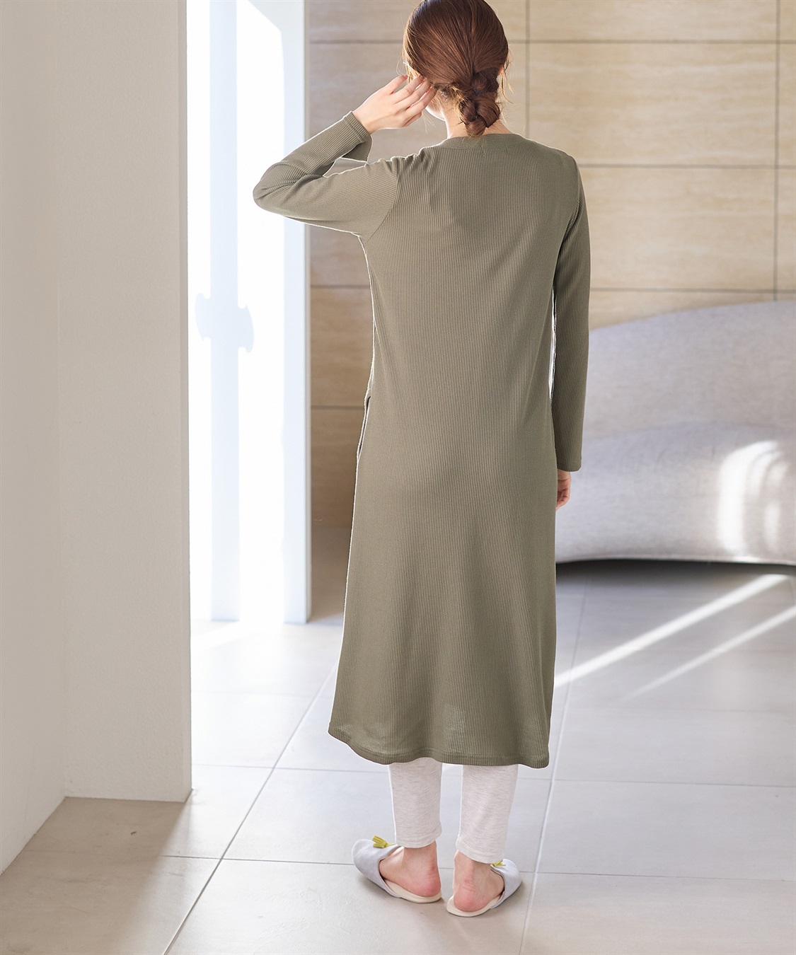 Rosemadame ワッフルワンピ×レギンス２WAYパジャマ（マタニティ/授乳服）入院準備 出産準備 産前 産後_sub_6