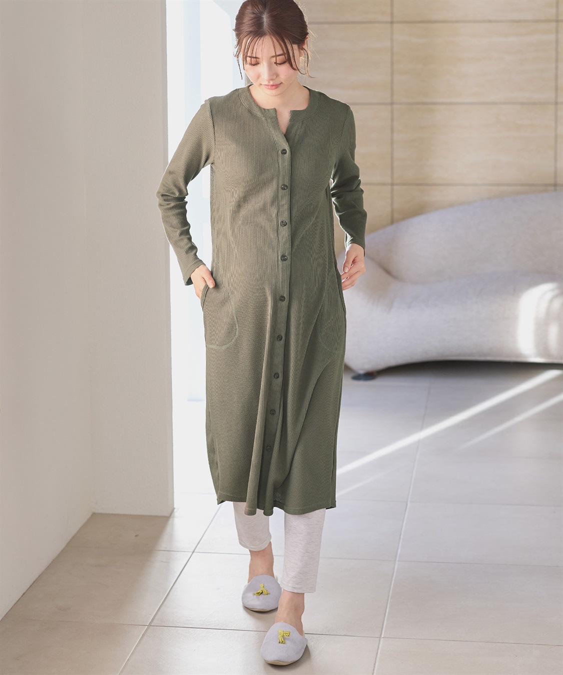 Rosemadame ワッフルワンピ×レギンス２WAYパジャマ（マタニティ/授乳服）入院準備 出産準備 産前 産後_sub_7