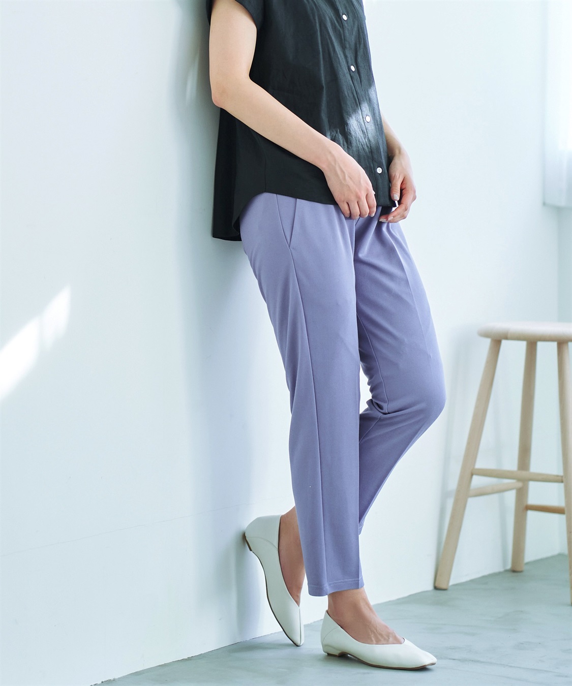 Rosemadame 接触冷感テーパードパンツ（マタニティ/授乳服）授乳楽々 妊婦服 産前・産後対応_sub_1