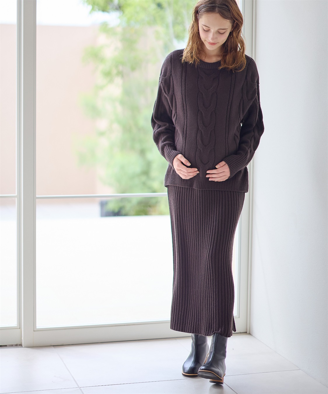 Rosemadame ニットセットアップ風授乳らくらくマタニティワンピース（マタニティ/授乳服）授乳口付き 授乳楽々 妊婦服 産前・産後対応_sub_1