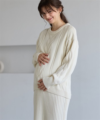Rosemadame ニットセットアップ風授乳らくらくマタニティワンピース（マタニティ/授乳服）授乳口付き 授乳楽々 妊婦服 産前・産後対応_subthumb_2