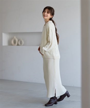 Rosemadame ニットセットアップ風授乳らくらくマタニティワンピース（マタニティ/授乳服）授乳口付き 授乳楽々 妊婦服 産前・産後対応_subthumb_4