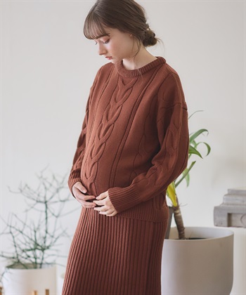 Rosemadame ニットセットアップ風授乳らくらくマタニティワンピース（マタニティ/授乳服）授乳口付き 授乳楽々 妊婦服 産前・産後対応_subthumb_15