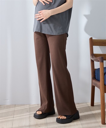 Rosemadame 産後にも活躍 セルフカットできるマタニティリブストレートらくちんパンツ（マタニティ）妊婦服 産前・産後対応_subthumb_2