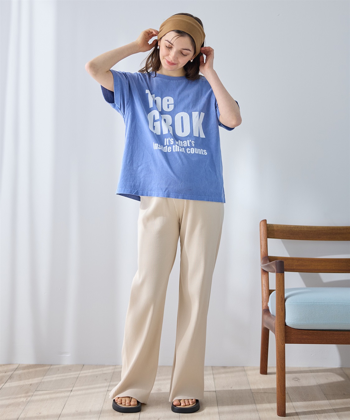 Rosemadame 産後にも活躍 セルフカットできるマタニティリブストレートらくちんパンツ（マタニティ）妊婦服 産前・産後対応_sub_6