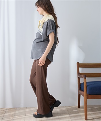 Rosemadame 産後にも活躍 セルフカットできるマタニティリブストレートらくちんパンツ（マタニティ）妊婦服 産前・産後対応_subthumb_14