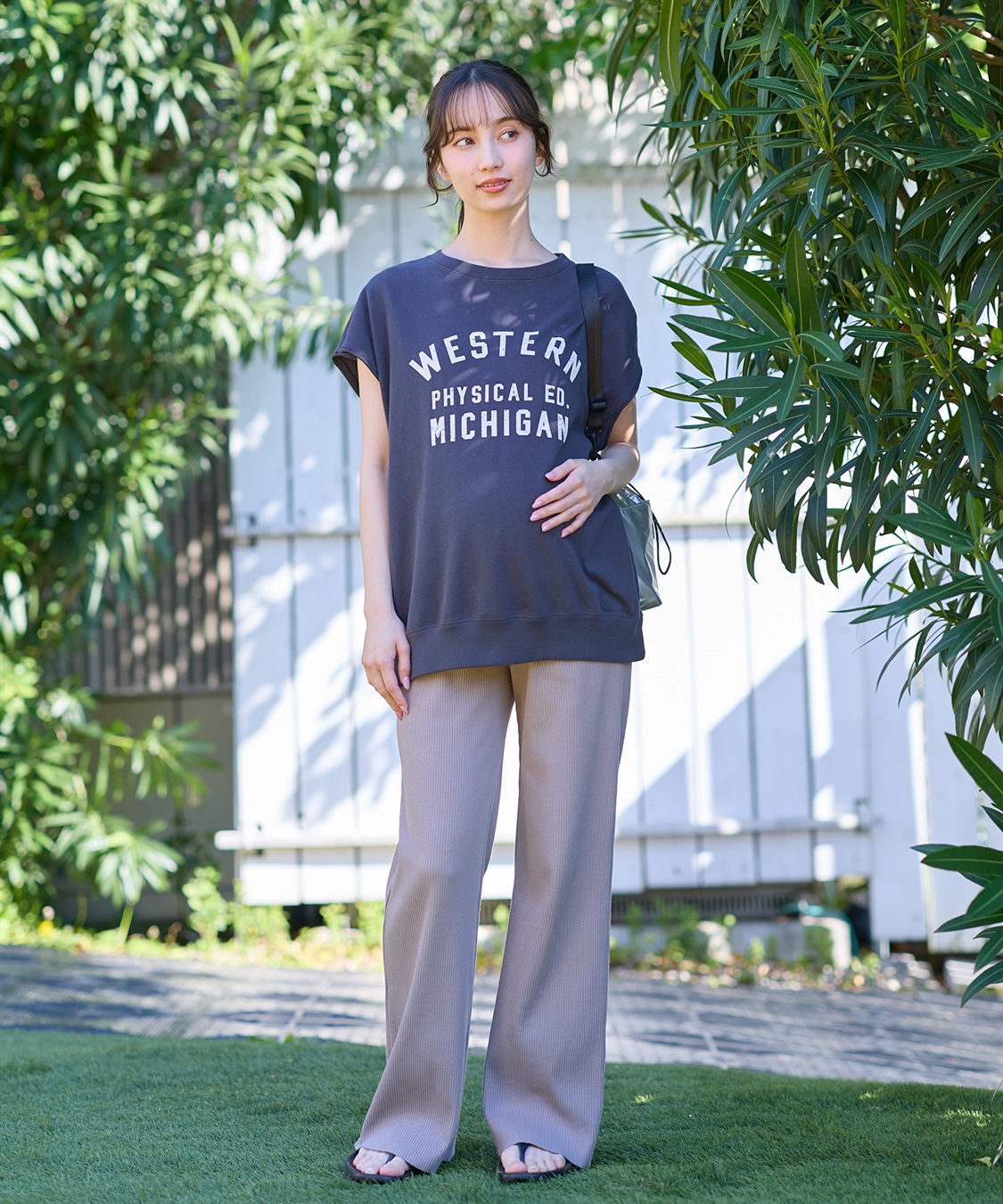 Rosemadame 産後にも活躍 セルフカットできるマタニティリブストレートらくちんパンツ（マタニティ）妊婦服 産前・産後対応_sub_16