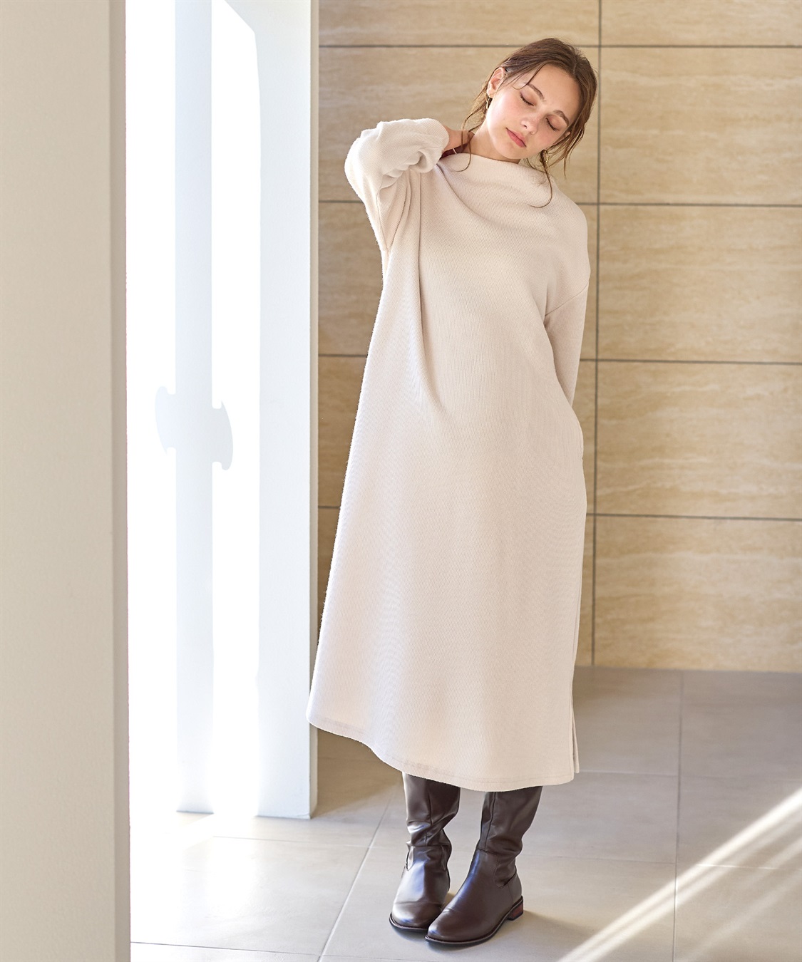 Rosemadame ニットソー裏起毛ワンピース（マタニティ/授乳服）授乳口付き 授乳楽々 妊婦服 産前・産後対応_sub_9