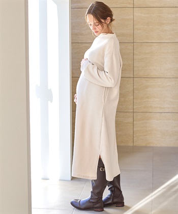 Rosemadame ニットソー裏起毛ワンピース（マタニティ/授乳服）授乳口付き 授乳楽々 妊婦服 産前・産後対応_subthumb_10