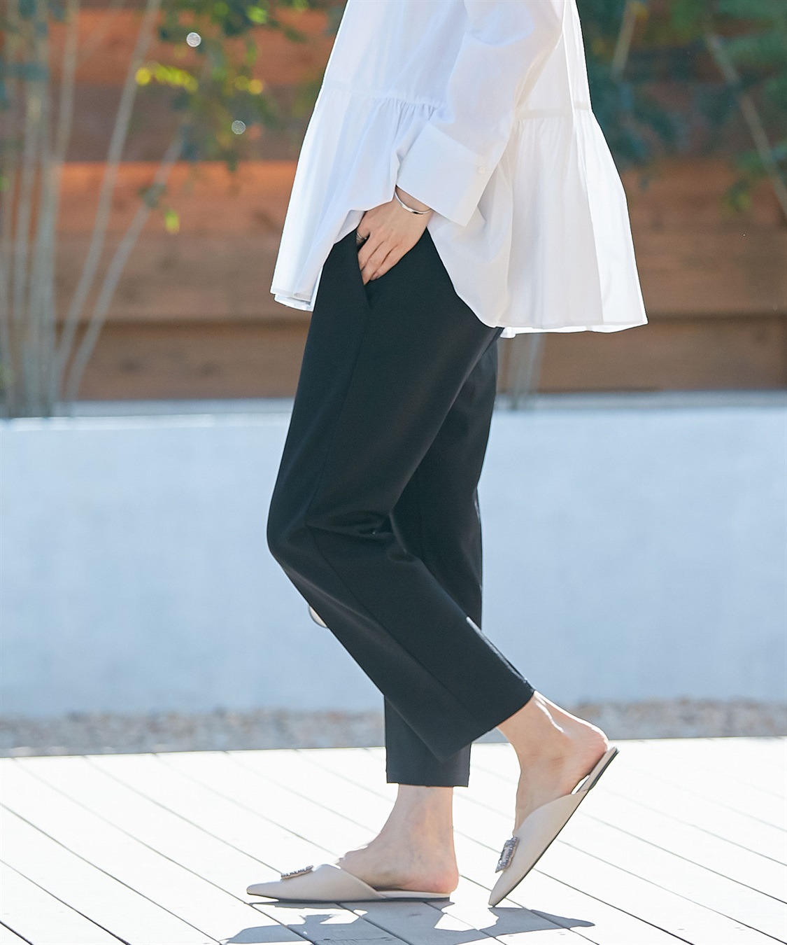Rosemadame ハイストレッチ イージーケア テーパードパンツ（マタニティ/授乳服）妊婦服 産前・産後対応_sub_1