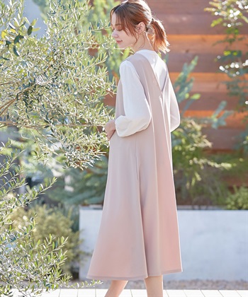Rosemadame Vネックスムースワンピース/ジャンパースカート（マタニティ/授乳服）授乳楽々 妊婦服 産前・産後対応_subthumb_16