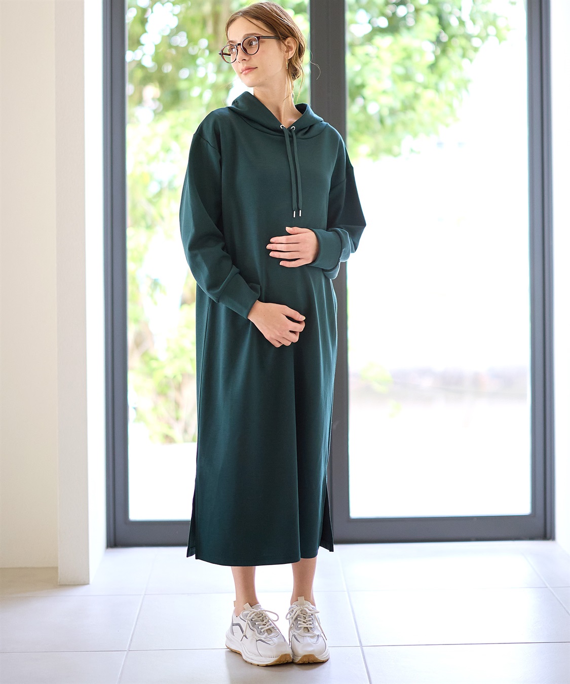 Rosemadame ダンボールパーカーワンピース（マタニティ/授乳服） 授乳口付き 授乳楽々 妊婦服 産前・産後対応_sub_7