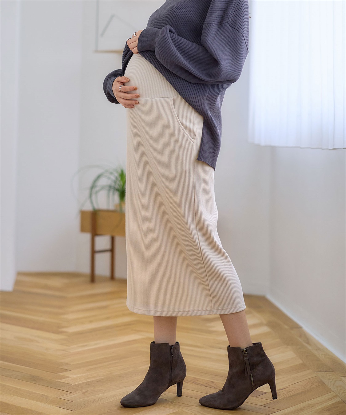 Rosemadame リブナロースカート（マタニティ~産後）妊婦服 産前・産後対応_sub_4