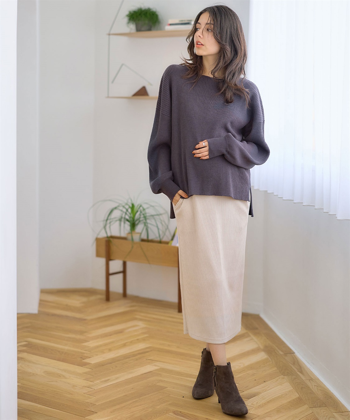 Rosemadame リブナロースカート（マタニティ~産後）妊婦服 産前・産後対応_sub_7