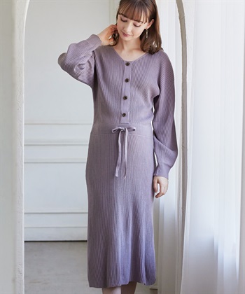 Rosemadame フロントボタンリブニットフレアワンピース(マタニティ&授乳服）授乳口付き 授乳楽々 妊婦服 産前・産後対応_subthumb_9