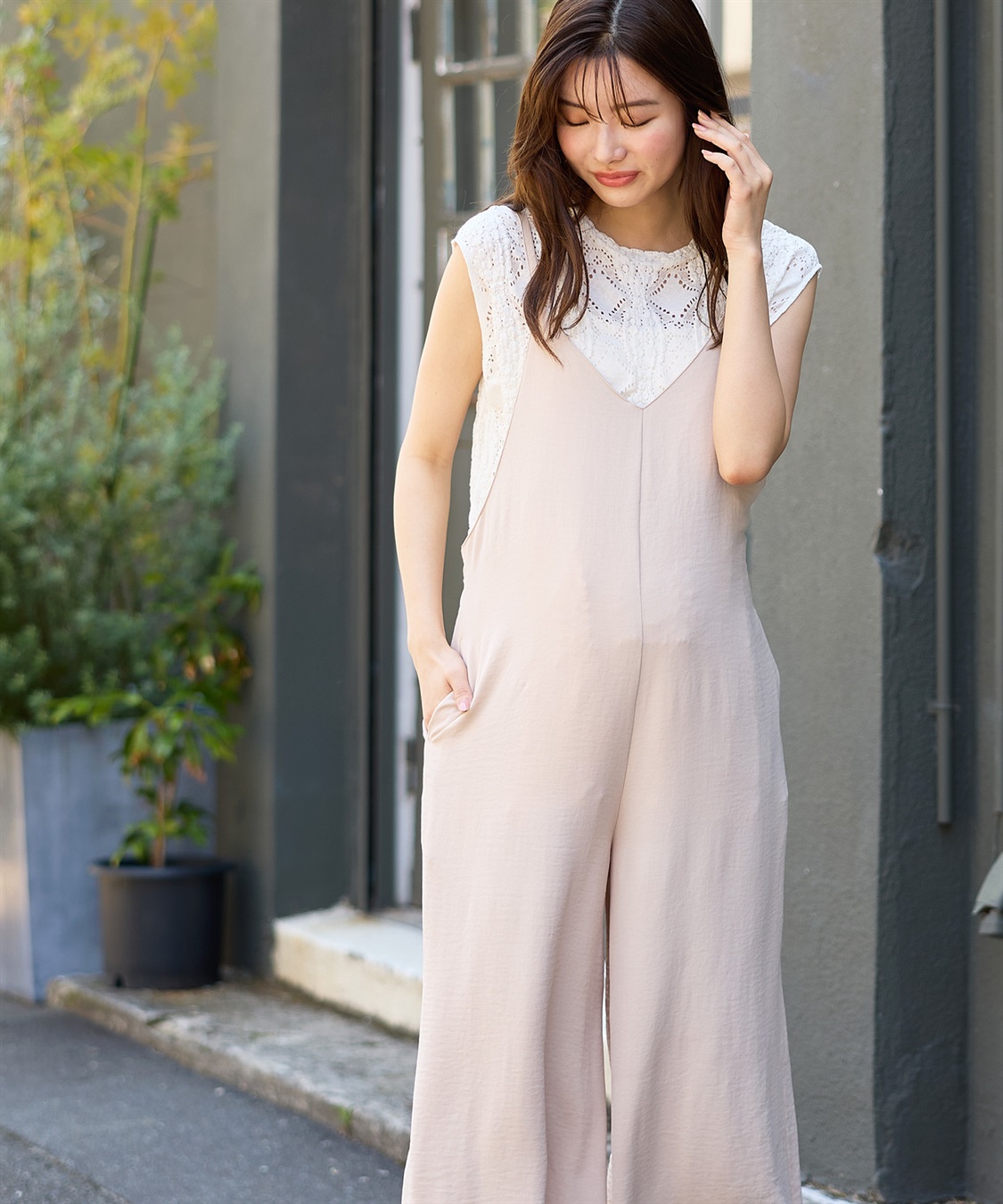 Rosemadame 【接触冷感】リネンライクゆるサロペット(産前・産後対応 マタニティ＆授乳服 ルームウェア)_sub_6