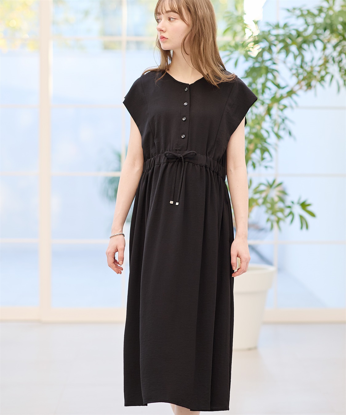 Rosemadame 【接触冷感】リネンライク ショルダータックワンピース（マタニティ/授乳服）授乳楽々 妊婦服 産前・産後対応_sub_4