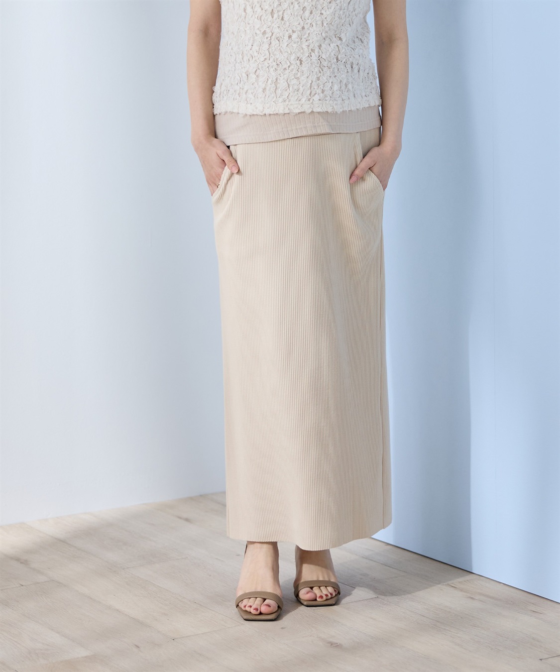 Rosemadame セルフカット リブナロースカート ロング（マタニティ~産後）妊婦服 産前・産後対応_sub_12