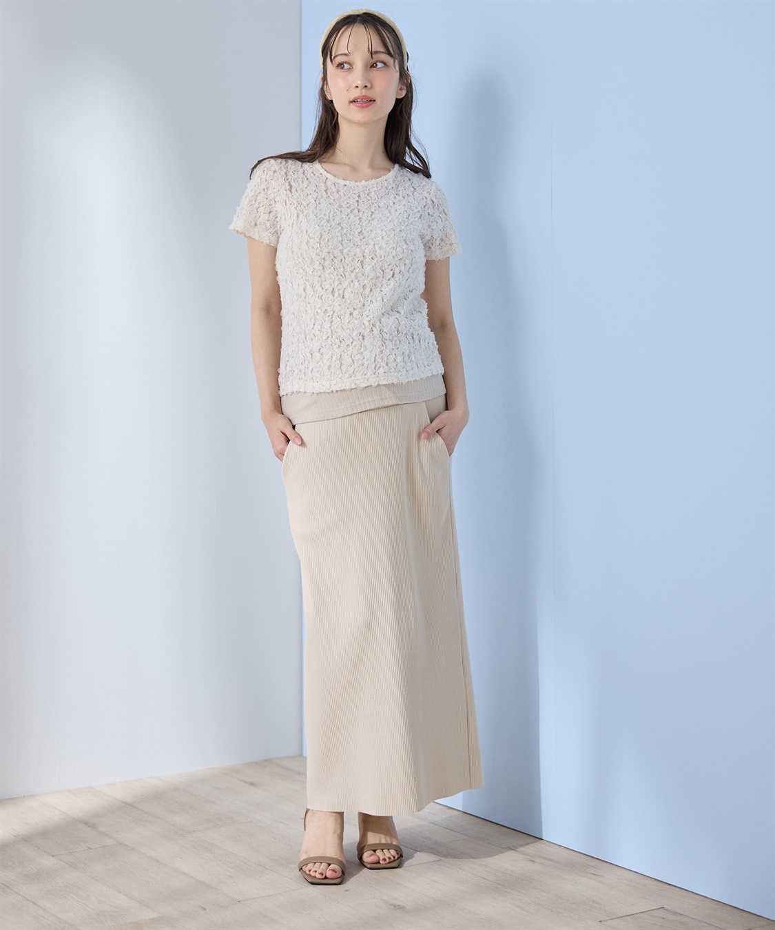 Rosemadame セルフカット リブナロースカート ロング（マタニティ~産後）妊婦服 産前・産後対応_sub_13